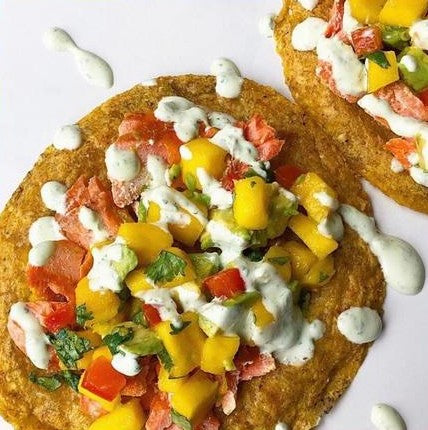 TROPICAL SALMON MANGO TACOS